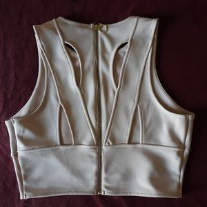 Express Crop Top - Off White Pale Blush